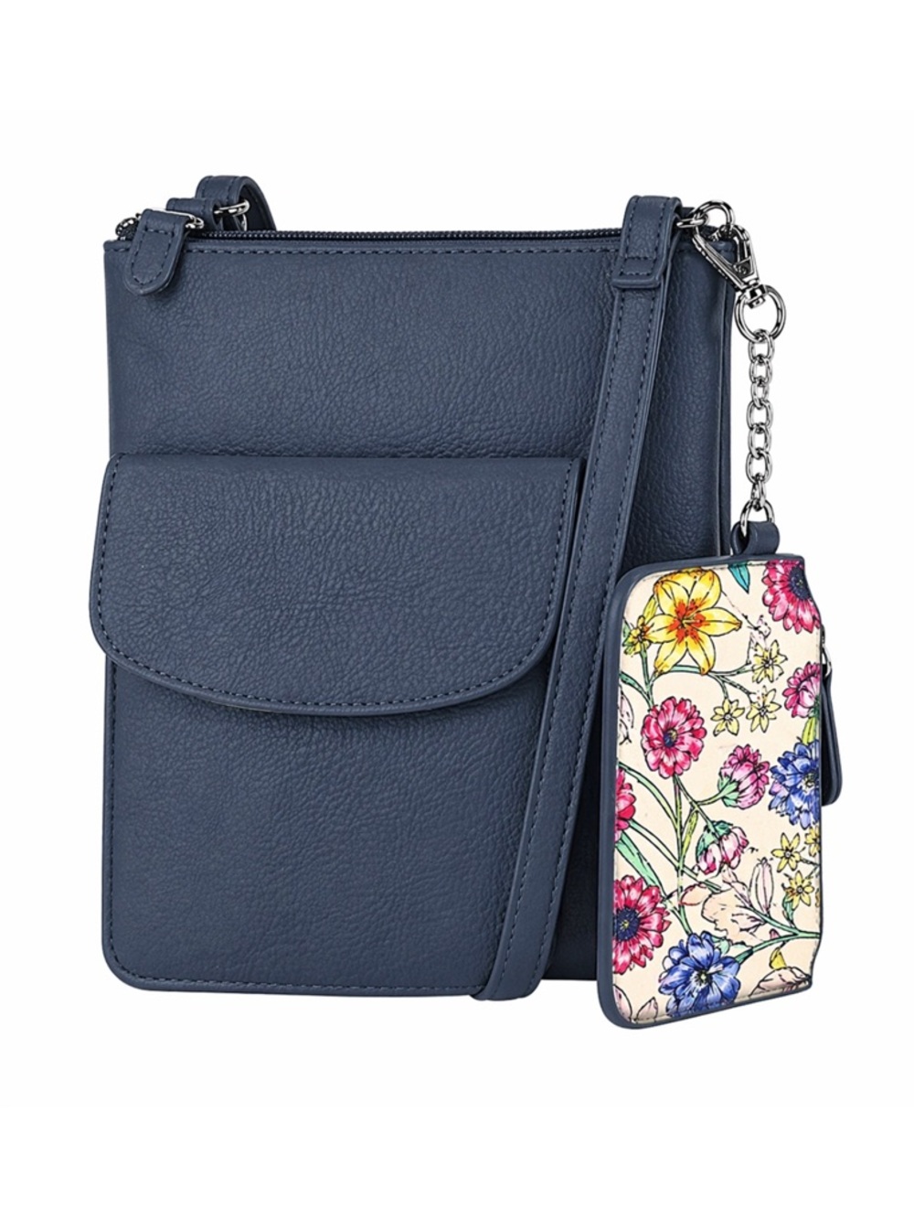 Nwt multi-sac Crossbody Bag with Floral Charm Pouch